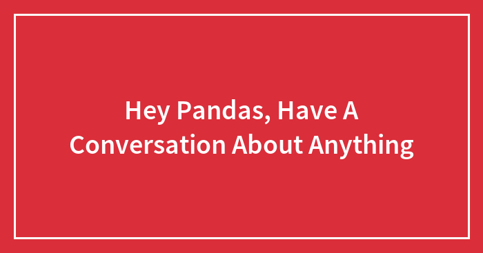 Hey Pandas, Have A Conversation About Anything