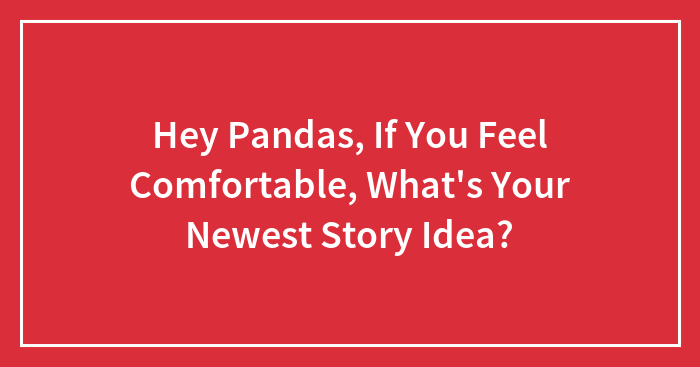 Hey Pandas, If You Feel Comfortable, What’s Your Newest Story Idea?