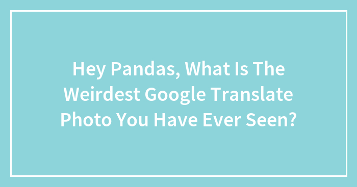 Hey Pandas, What Is The Weirdest Google Translate Photo You Have Ever Seen?