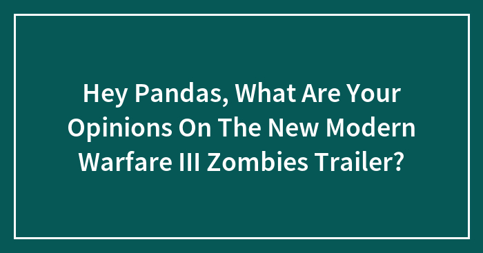Hey Pandas, What Are Your Opinions On The New Modern Warfare III Zombies Trailer?