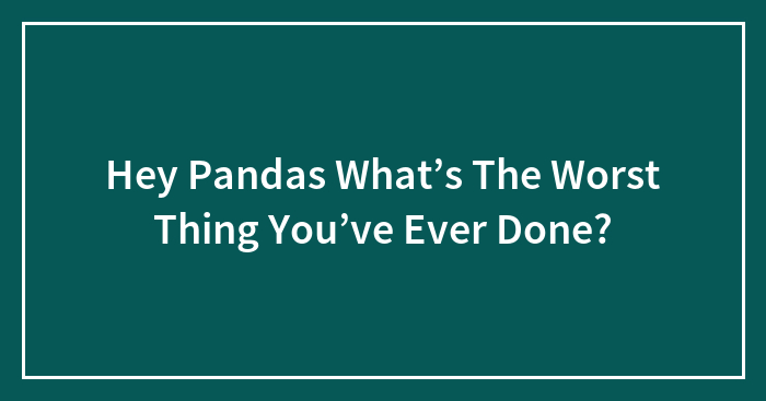 Hey Pandas What’s The Worst Thing You’ve Ever Done?