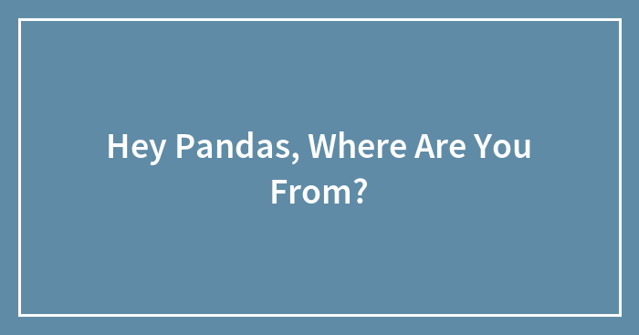 Hey Pandas, Where Are You From?