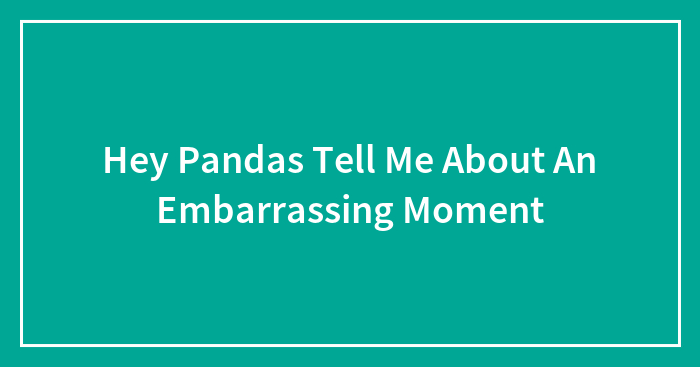 Hey Pandas Tell Me About An Embarrassing Moment