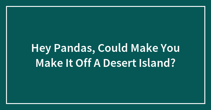 Hey Pandas, Could Make You Make It Off A Desert Island?
