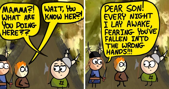 My 31 Comics About An Over-Possessive Mom Who Joins Her Son On A Viking Raid