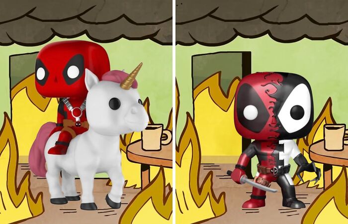 I Put Deadpool Funko Pops Into The “This Is Fine” Meme (21 Pics)