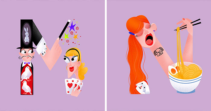 “Not Alone”: I Illustrated All Letters Of Alphabet In A Creative Way (26 Pics)