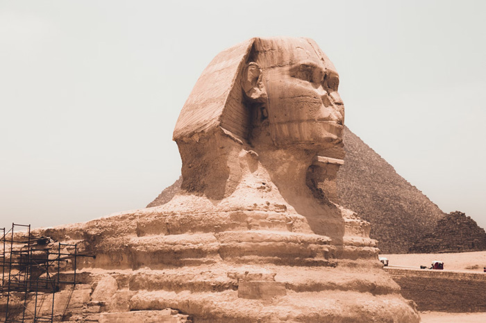 Great Sphinx of Giza in Cairo symbolizing cultural diversity and beauty as part of world heritage facts.