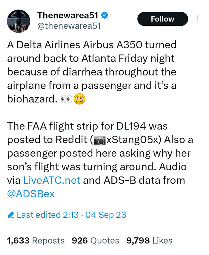 US Flight Is Forced To Ground After A Biohazard Level Of Diarrhea &ldquo;Through The Plane&rdquo;