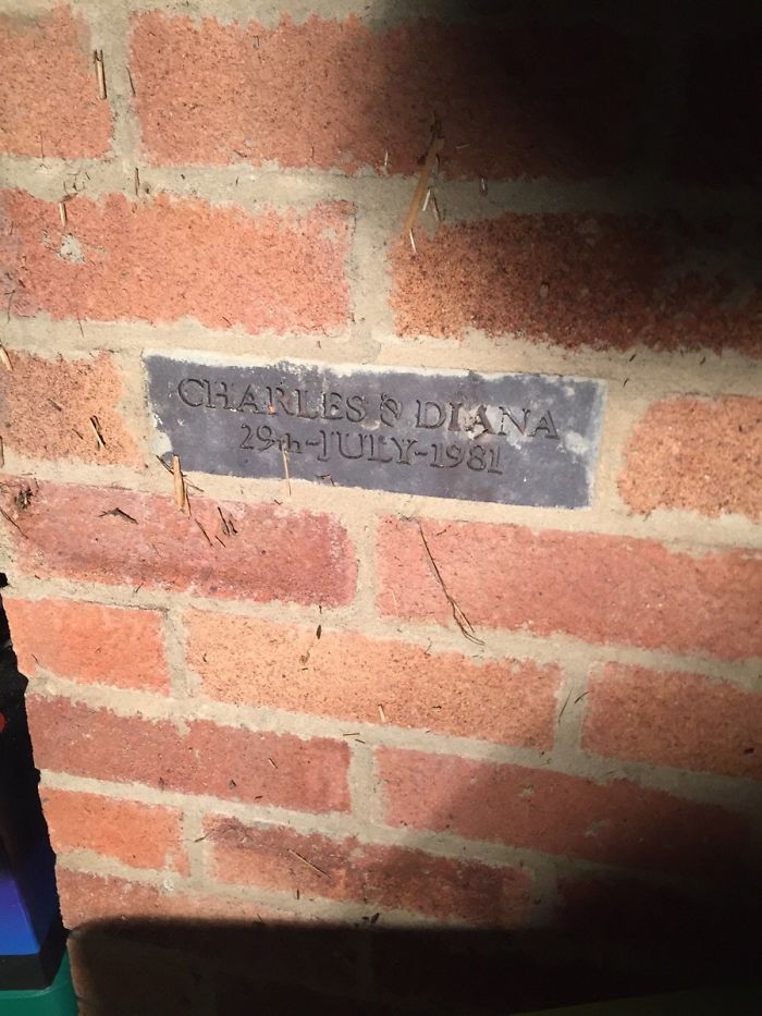 The Date Of The Royal Wedding Is Engraved On Our Chimney In The Attic