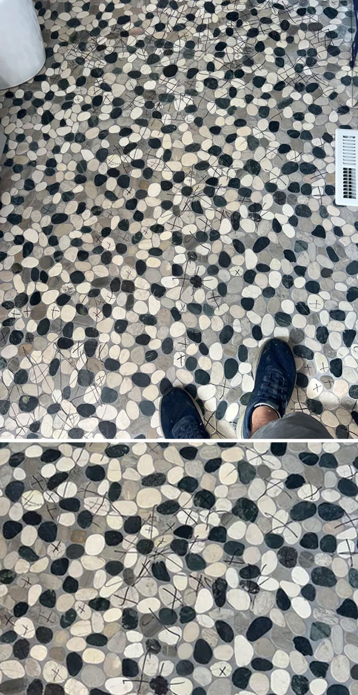 Customer Marked The Tiles She Wanted To Be Removed