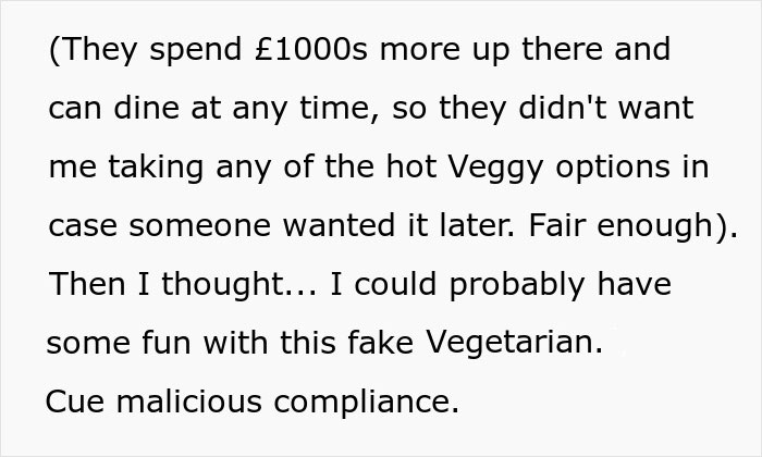 Flight Attendant Maliciously Complies With Fake Vegetarian’s Order, Makes Him Regret His Lies Flight Attendant Maliciously Complies With Fake Vegetarian’s Order, Makes Him Regret His Lies