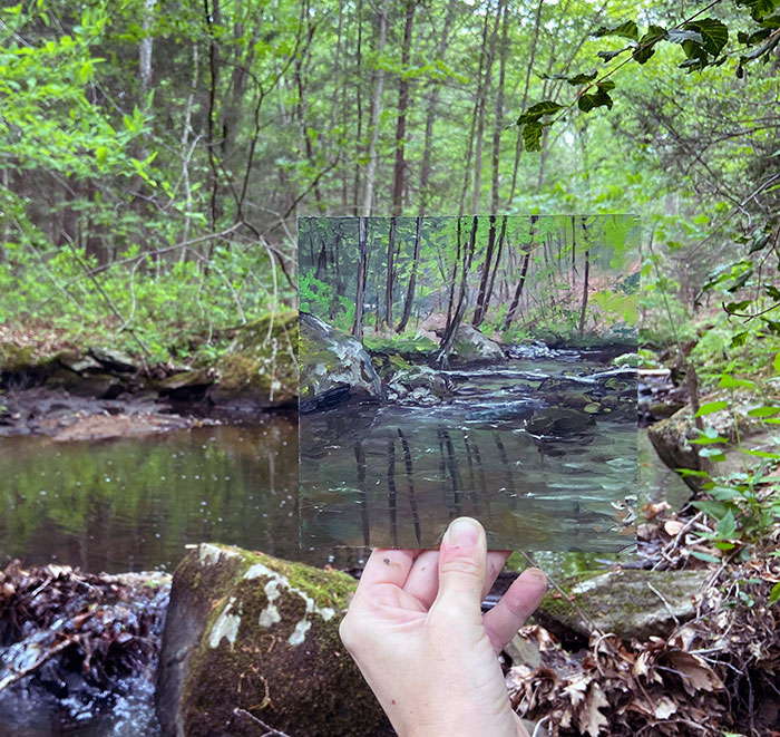 I Painted At My Favorite Stream Today. I Think It Blends In Pretty Well