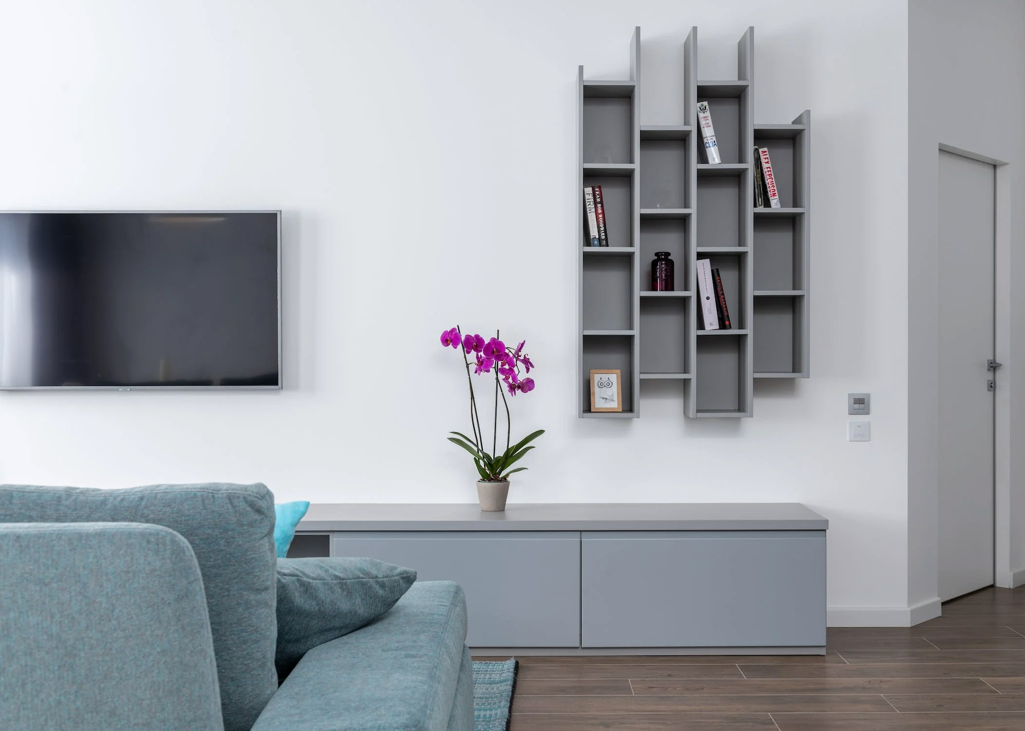 Living room with orchid