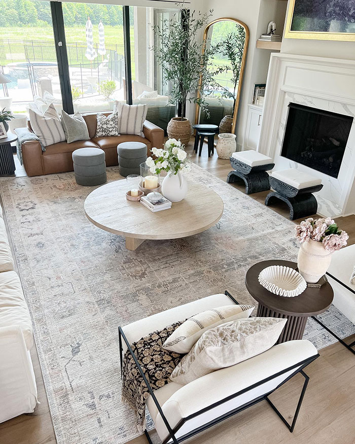 Modern living room featuring standout carpet, stylish furnishings, and elegant home decor ideas with designer insights.