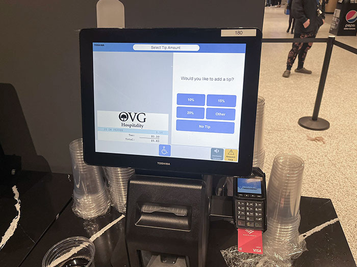 God Hit Up For A Tip On The Self-Checkout Kiosk. Who Am I Tipping, Myself?