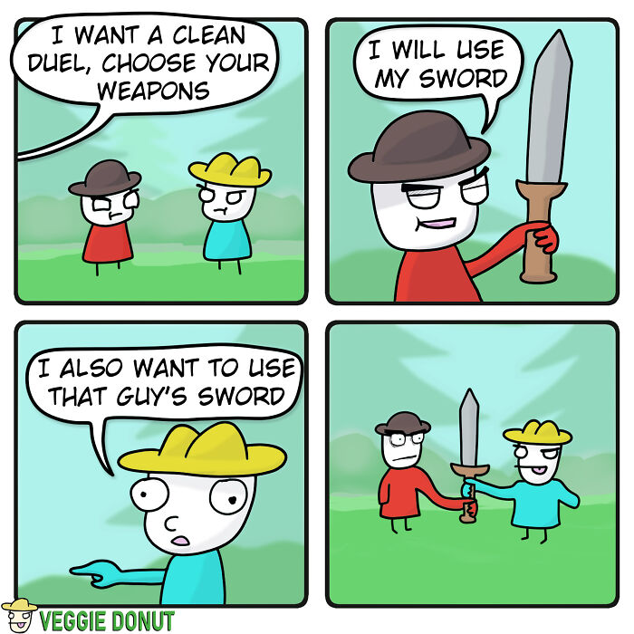 Comics About A Pair Of Friends Having A Duel veggiedonut