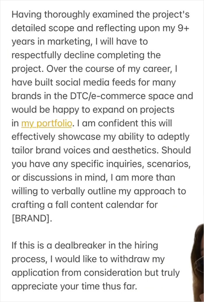 Woman Shows How Companies Try To Steal Creative Ideas From You