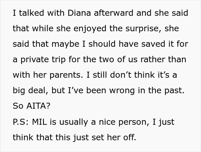 Guy&rsquo;s Sweet Surprise For His GF Turns Sour After MIL Gets Mad For Being Excluded From 1st Class