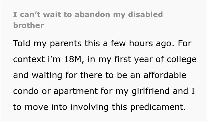  &ldquo;I Can&rsquo;t Wait To Abandon My Disabled Brother&rdquo;: The Internet Showers Man With Support