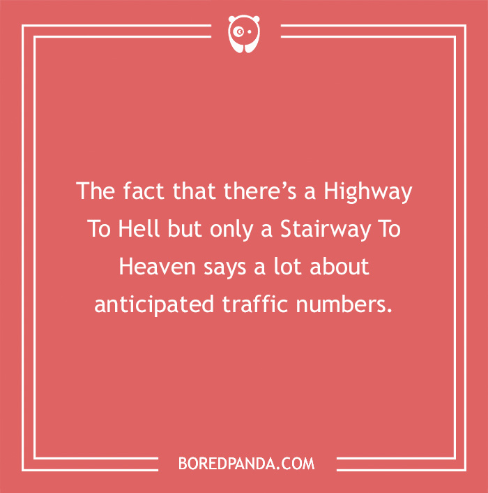 Joke about Highway To Hell and Stairway To Heaven