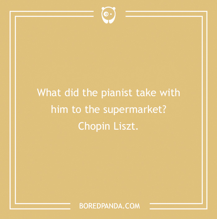 Joke about pianist going to a supermarket