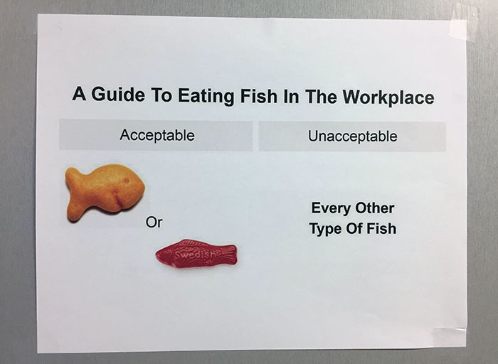 One Day, The Office Smells A Little Like The Ocean. The Next Day, This Appears On The Microwave