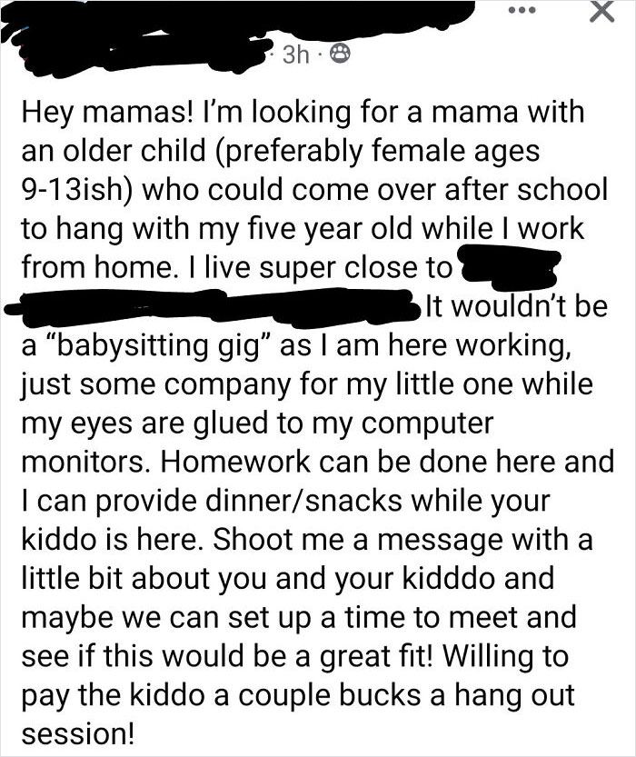 Willing To Pay "A Couple Bucks" Per "Hang Out Session" With My Fabulous Child!