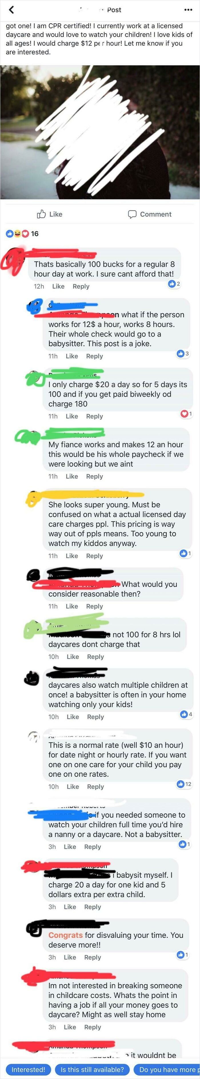 Babysitter Choosing Beggars; People Should Just Babysit For Free!!