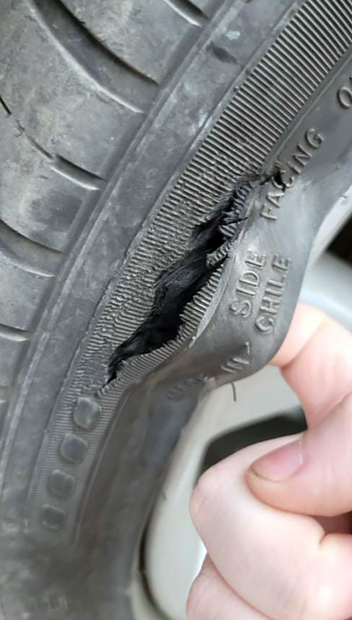 Some Jerk Decided To Stab The Tire Of My Parked Car, In My Driveway