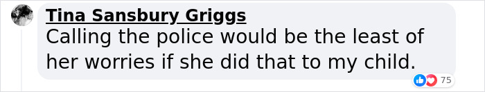 Comment on babysitting incident with tattoo on child, mentioning police response.