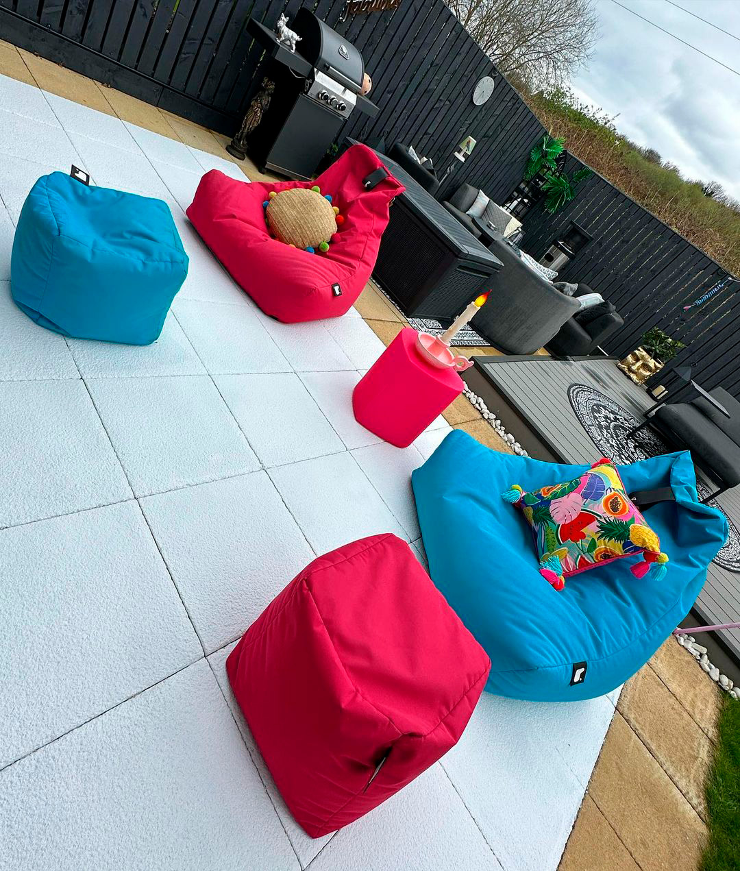 bean bags in the terrace