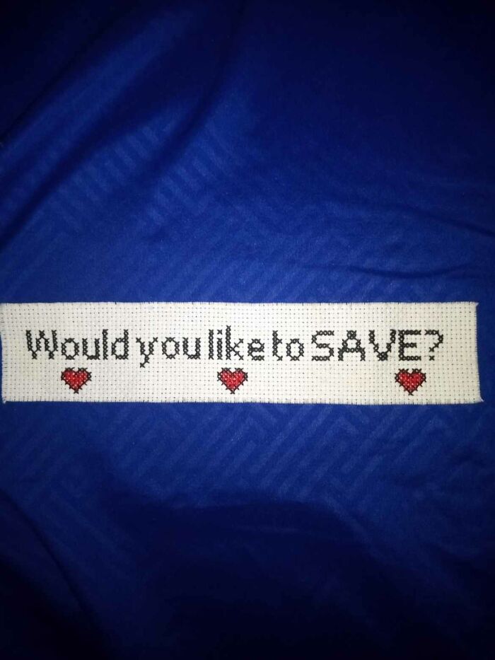 I Made Myself An 8-Bit Inspired Bookmark. I'm Quite New To Cross Stitching And I Love Doing It 😊