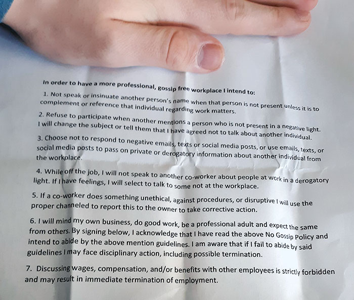 Rules I Have To Agree Before Starting Working At A Certain Place