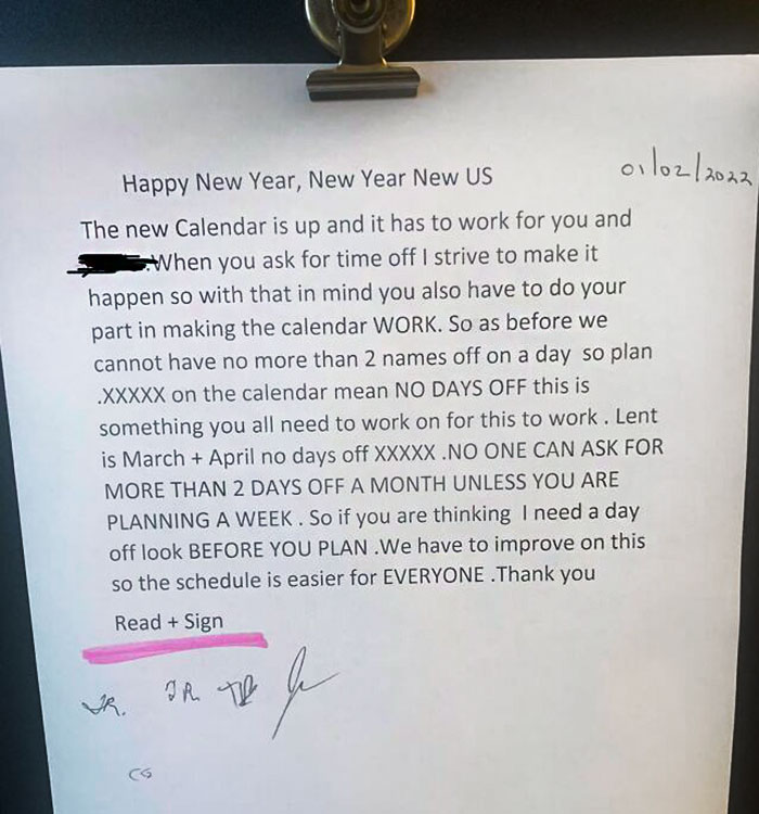 New "Time Off" Rules At Work