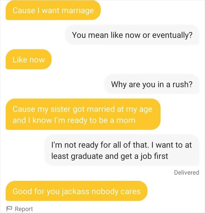 She Unmatched Soon After, So She Wasn't Joking