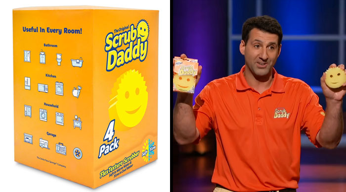 Scrub Daddy cleaning sponge product showcased by entrepreneur on Shark Tank, featured in Shark Tank success stories.