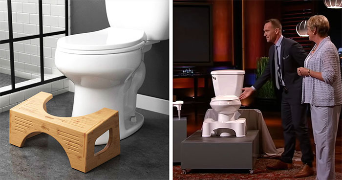 "Squatty Potty" presents their toilet stool on the Shark Tank show "Squatty Potty" presents their toilet stool on the Shark Tank show