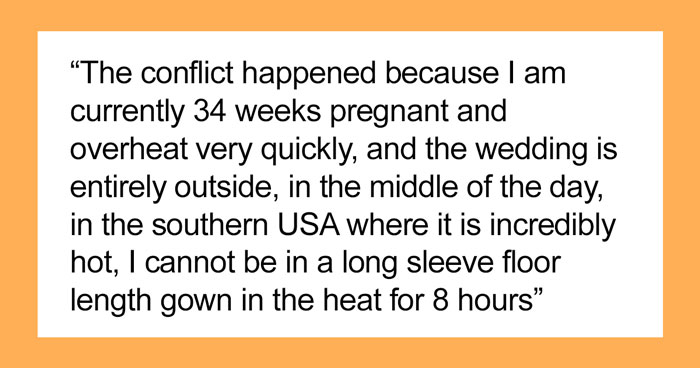 Pregnant Woman Opposes Wedding Dress Code for Her Health, Making Bride-To-Be Furious