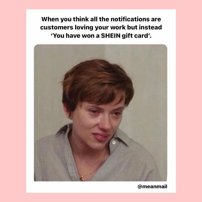 Crying woman meme highlighting small biz owner frustrations with notifications.
