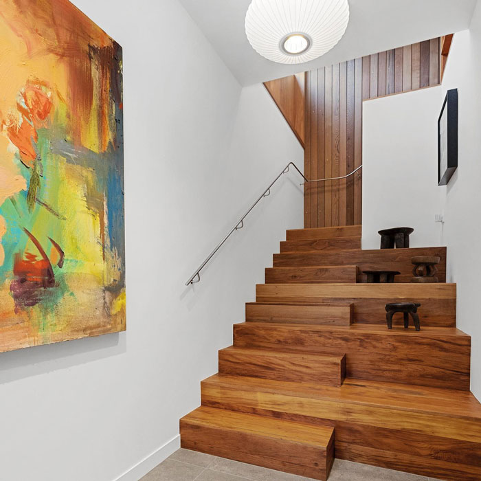 brown wooden stairs