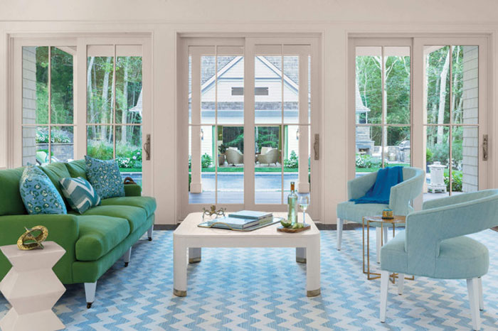 Sliding French Door In A Bright White Sunroom Sliding French Door In A Bright White Sunroom