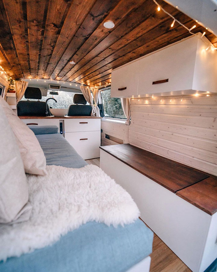 Photo of camper interior.