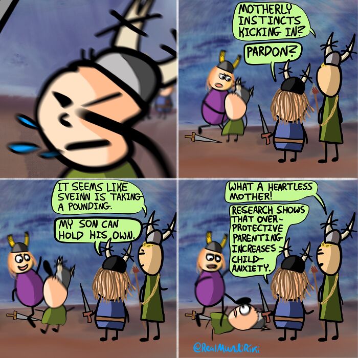 My 31 Comics About An Over-Possessive Mom Who Joins Her Son On A Viking Raid