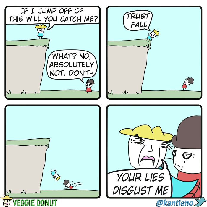 Comics About A Pair Of Friends Trust Fall veggiedonut
