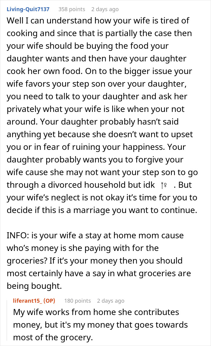 Man Discovers Wife Purposefully Cooks Meals Daughter Won&rsquo;t Eat, Decides On Divorce