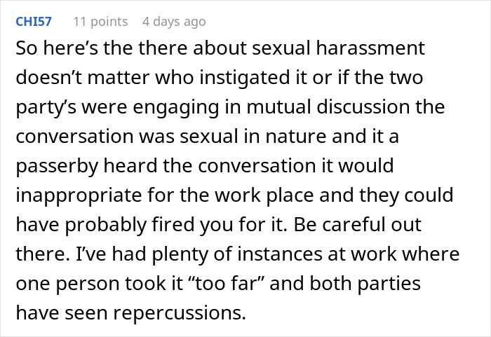 Man Implies Woman Colleague Is &ldquo;Pent Up&rdquo; At Home With Husband Gone, Doesn&rsquo;t Expect Her Response