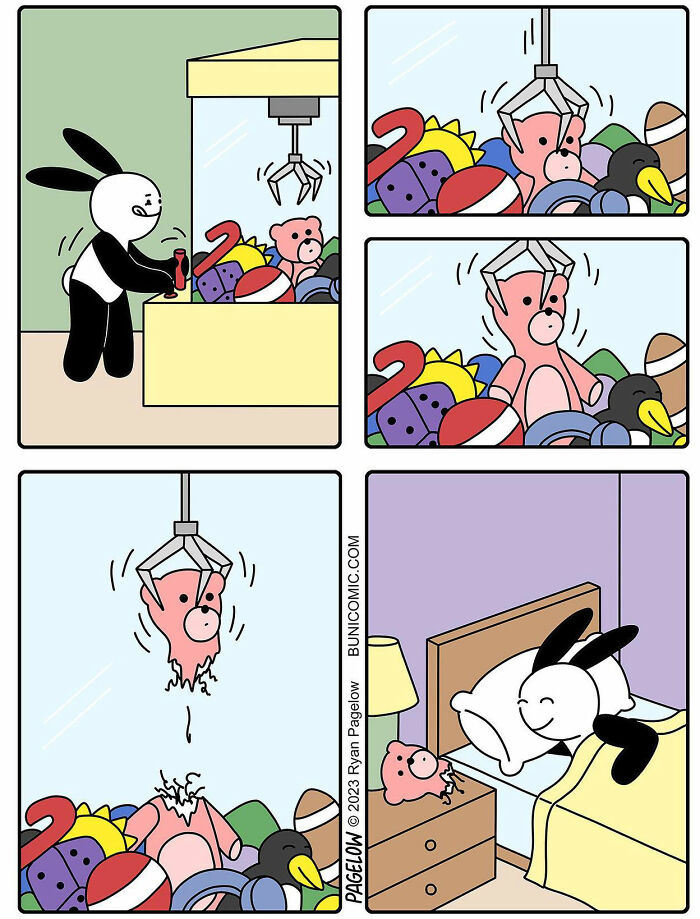 A comic about winning a toy