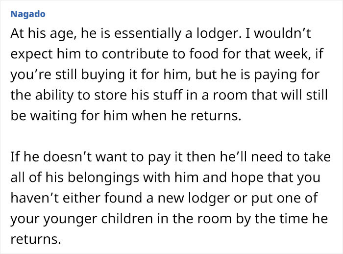 Parent Expects Son To Keep Paying Rent Even While He&rsquo;s Away From Home, He Refuses