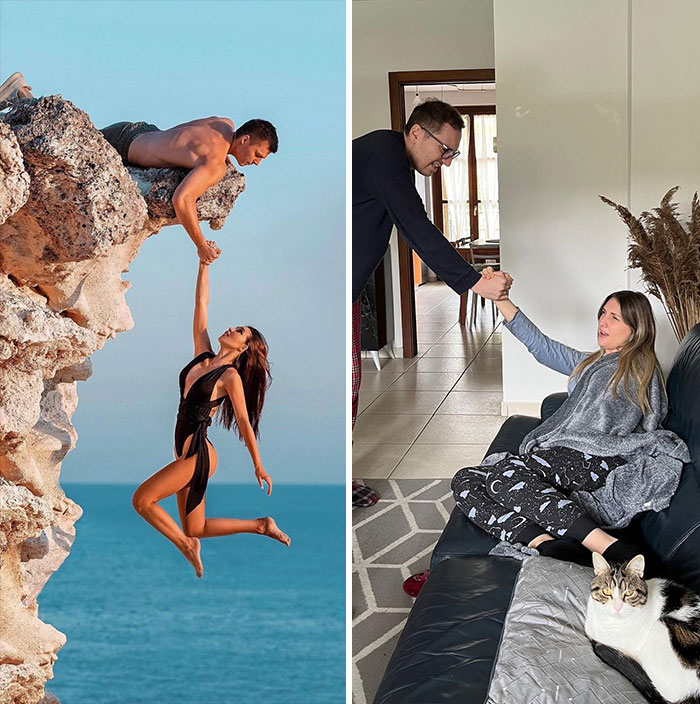 This Couple Is Entertaining The Internet By Imitating Photos Of Celebrities And Models